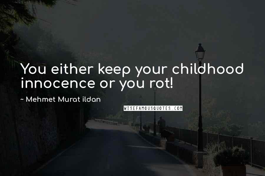 Mehmet Murat Ildan Quotes: You either keep your childhood innocence or you rot!