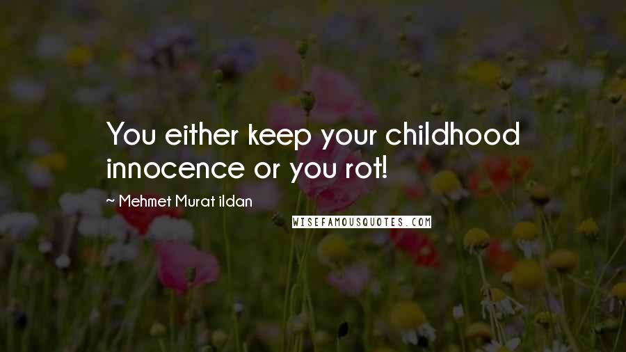 Mehmet Murat Ildan Quotes: You either keep your childhood innocence or you rot!