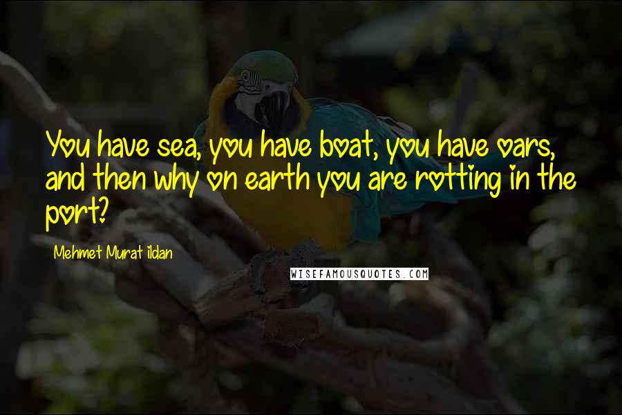 Mehmet Murat Ildan Quotes: You have sea, you have boat, you have oars, and then why on earth you are rotting in the port?
