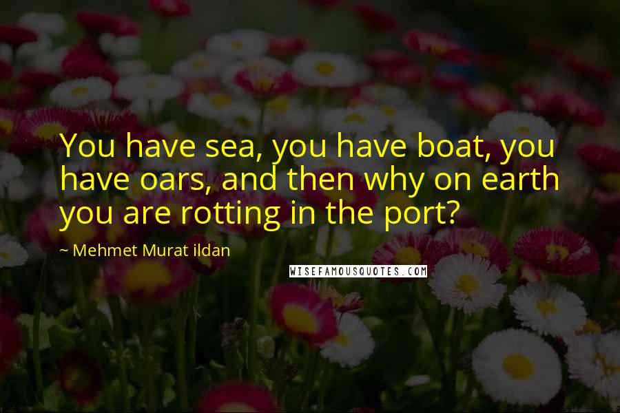 Mehmet Murat Ildan Quotes: You have sea, you have boat, you have oars, and then why on earth you are rotting in the port?