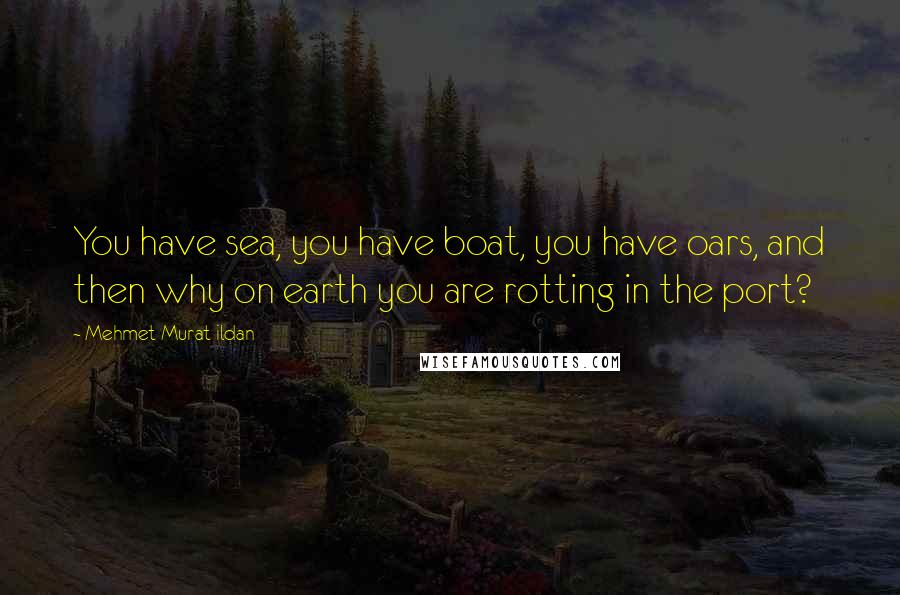 Mehmet Murat Ildan Quotes: You have sea, you have boat, you have oars, and then why on earth you are rotting in the port?