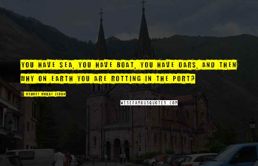 Mehmet Murat Ildan Quotes: You have sea, you have boat, you have oars, and then why on earth you are rotting in the port?