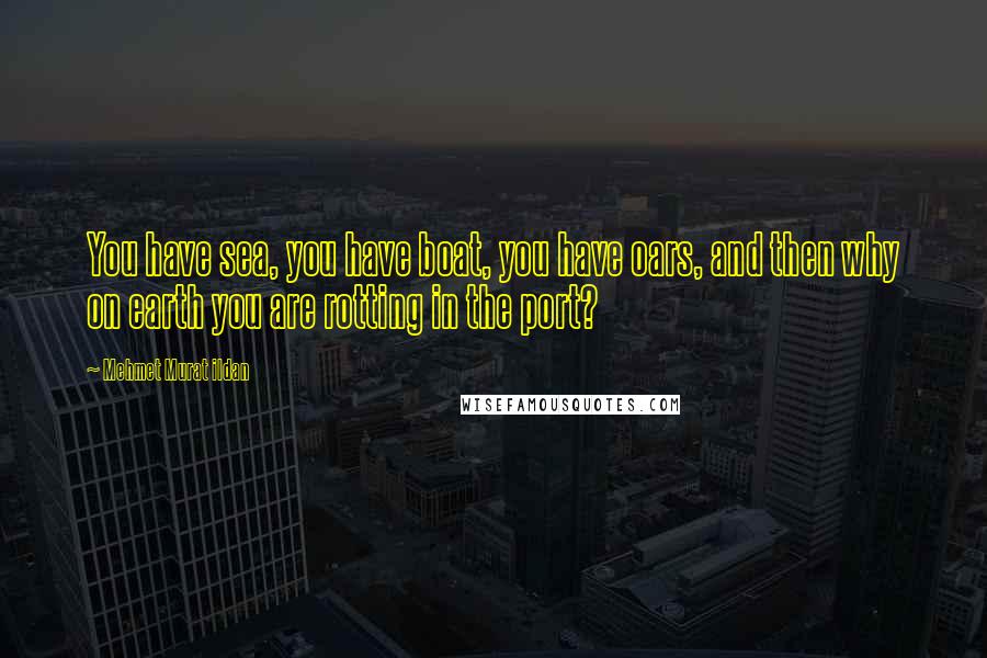 Mehmet Murat Ildan Quotes: You have sea, you have boat, you have oars, and then why on earth you are rotting in the port?