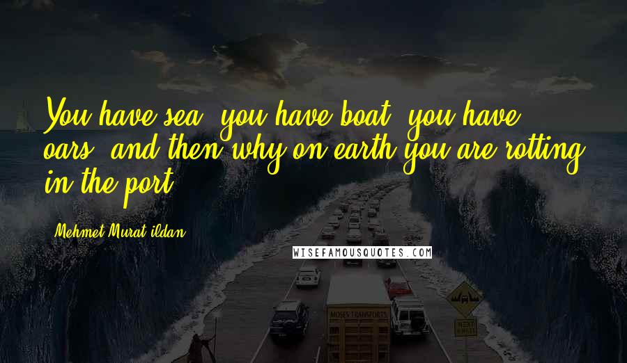 Mehmet Murat Ildan Quotes: You have sea, you have boat, you have oars, and then why on earth you are rotting in the port?