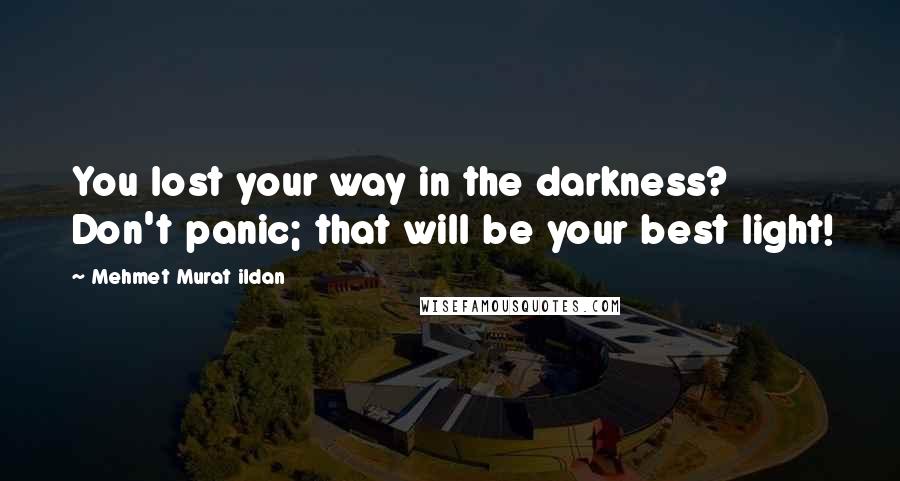Mehmet Murat Ildan Quotes: You lost your way in the darkness? Don't panic; that will be your best light!
