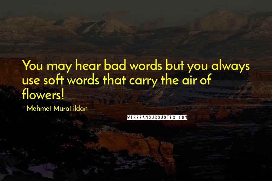 Mehmet Murat Ildan Quotes: You may hear bad words but you always use soft words that carry the air of flowers!