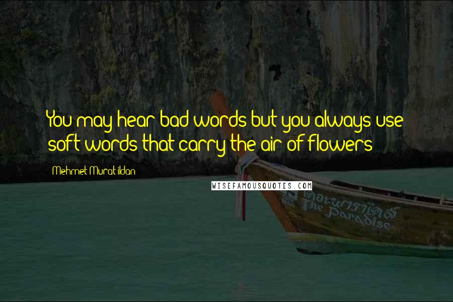 Mehmet Murat Ildan Quotes: You may hear bad words but you always use soft words that carry the air of flowers!