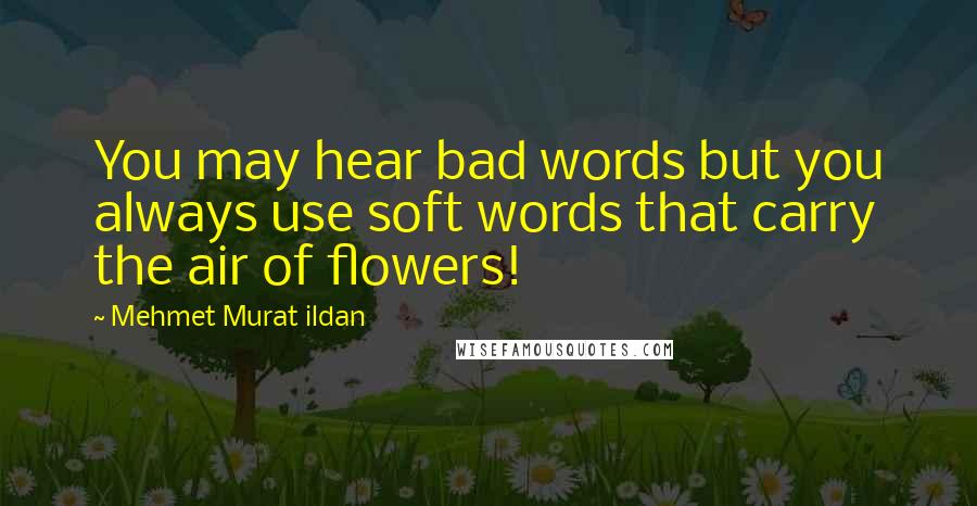Mehmet Murat Ildan Quotes: You may hear bad words but you always use soft words that carry the air of flowers!