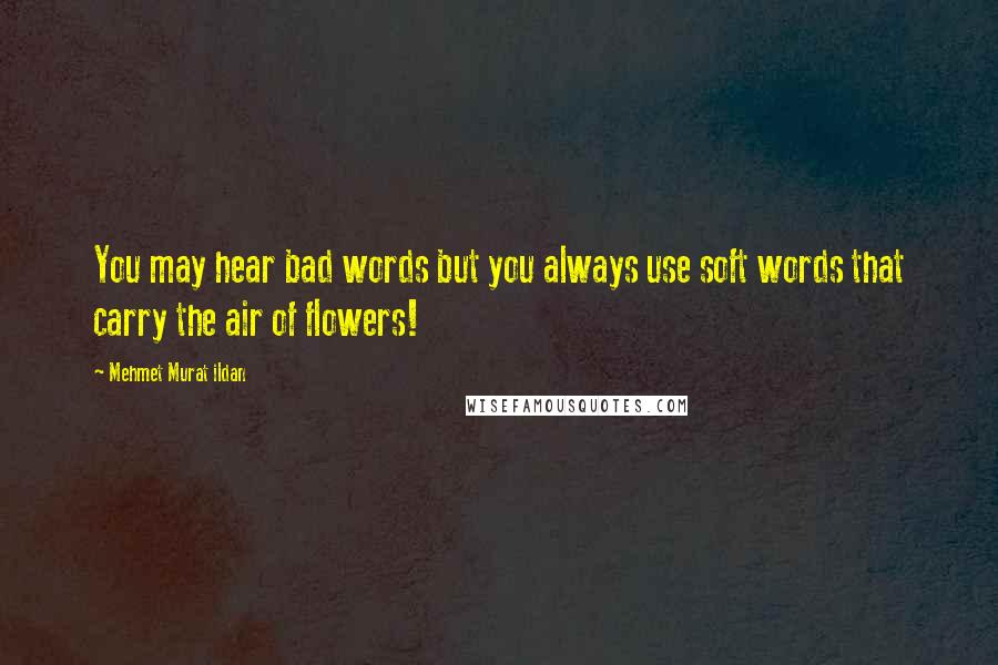 Mehmet Murat Ildan Quotes: You may hear bad words but you always use soft words that carry the air of flowers!