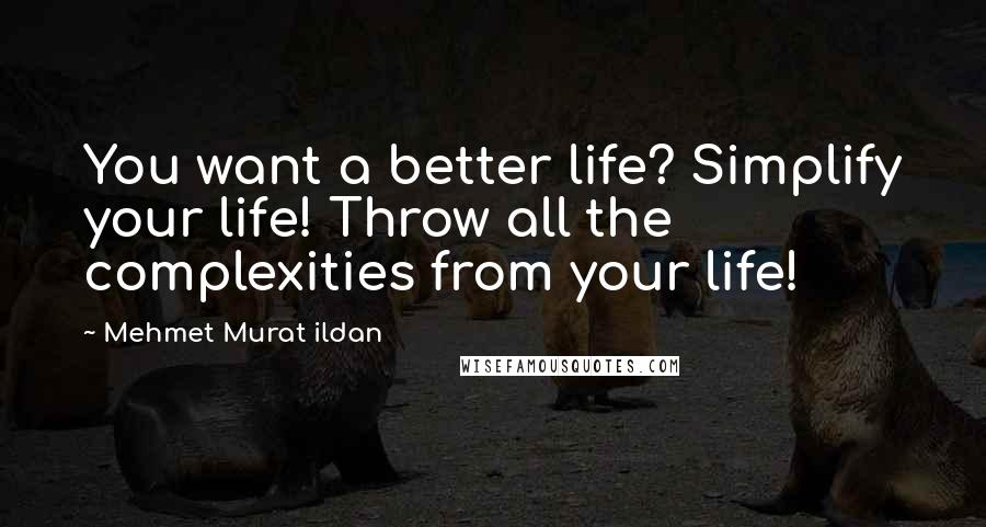 Mehmet Murat Ildan Quotes: You want a better life? Simplify your life! Throw all the complexities from your life!