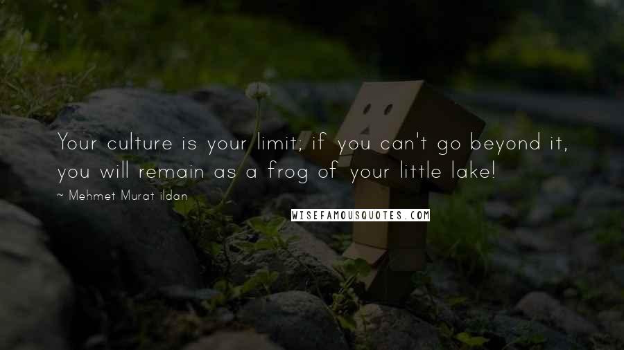 Mehmet Murat Ildan Quotes: Your culture is your limit; if you can't go beyond it, you will remain as a frog of your little lake!