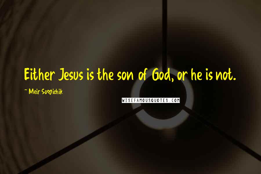 Meir Soloveichik Quotes: Either Jesus is the son of God, or he is not.