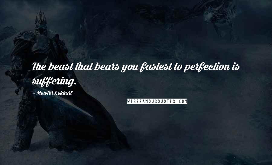 Meister Eckhart Quotes: The beast that bears you fastest to perfection is suffering.