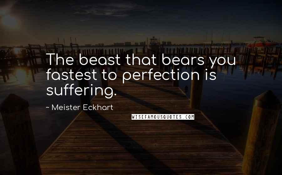 Meister Eckhart Quotes: The beast that bears you fastest to perfection is suffering.