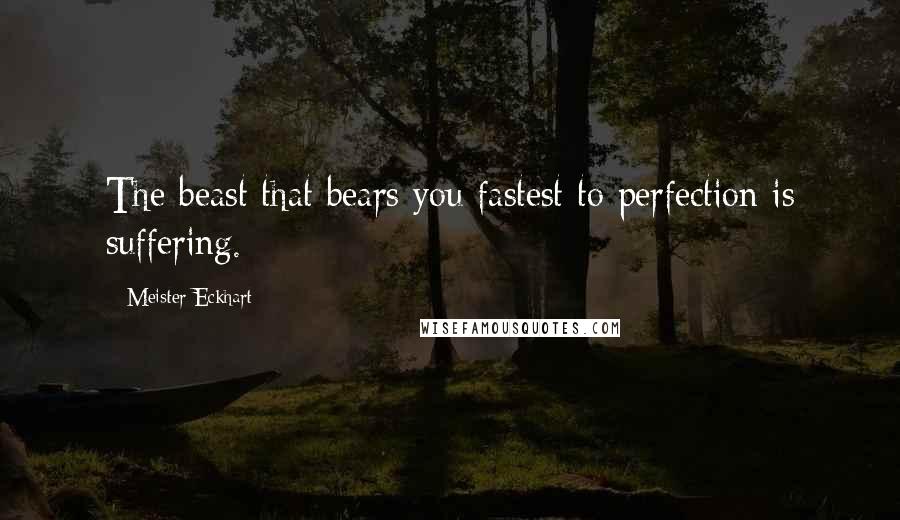 Meister Eckhart Quotes: The beast that bears you fastest to perfection is suffering.