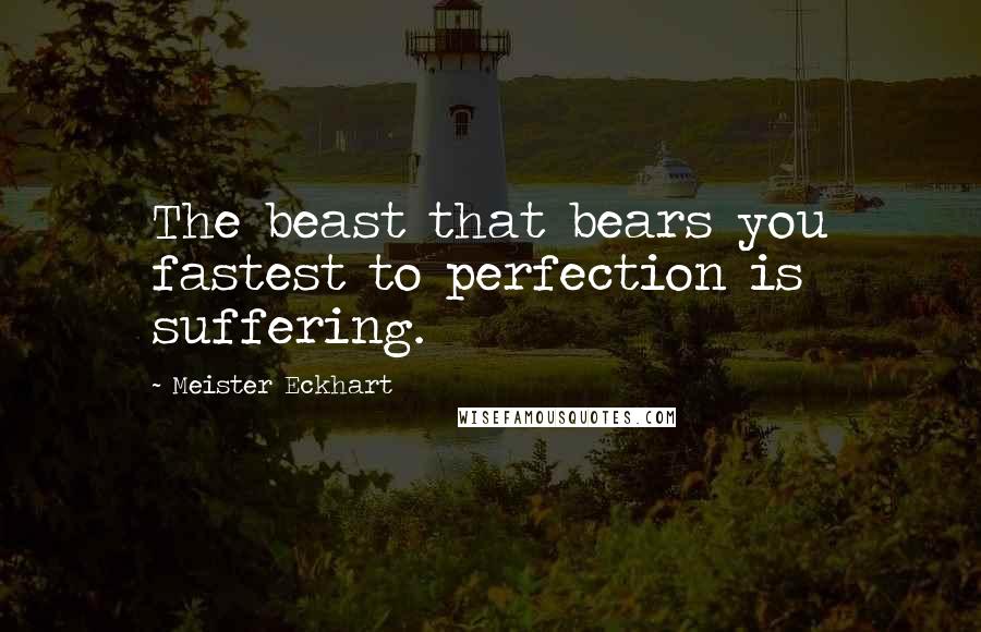 Meister Eckhart Quotes: The beast that bears you fastest to perfection is suffering.