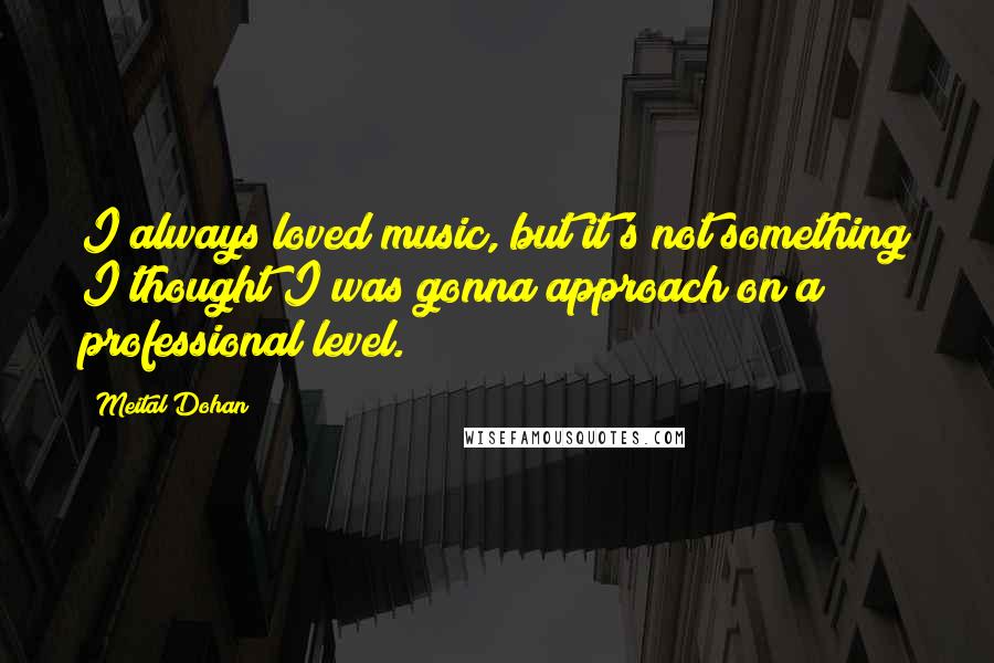 Meital Dohan Quotes: I always loved music, but it's not something I thought I was gonna approach on a professional level.