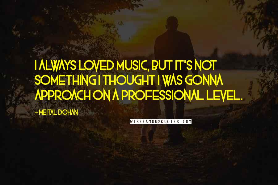 Meital Dohan Quotes: I always loved music, but it's not something I thought I was gonna approach on a professional level.