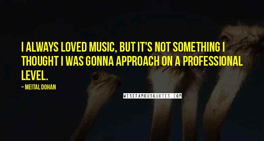 Meital Dohan Quotes: I always loved music, but it's not something I thought I was gonna approach on a professional level.