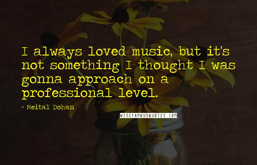 Meital Dohan Quotes: I always loved music, but it's not something I thought I was gonna approach on a professional level.