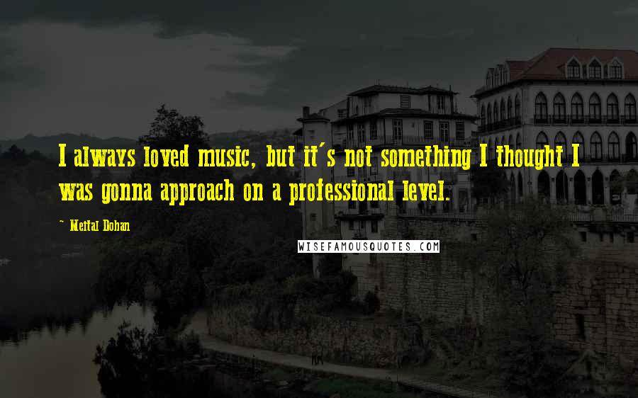 Meital Dohan Quotes: I always loved music, but it's not something I thought I was gonna approach on a professional level.