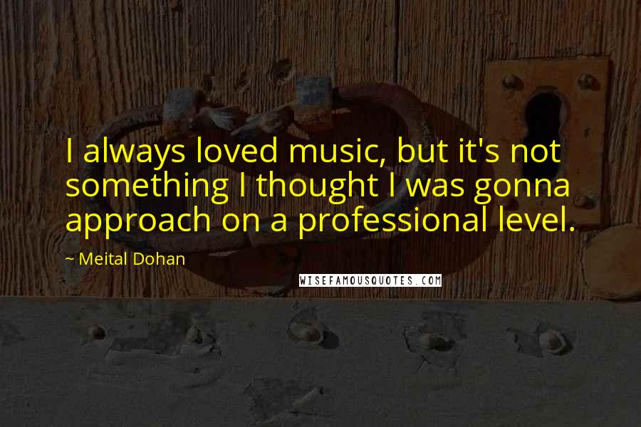 Meital Dohan Quotes: I always loved music, but it's not something I thought I was gonna approach on a professional level.