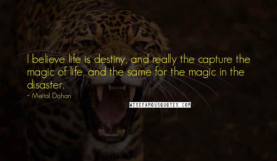 Meital Dohan Quotes: I believe life is destiny, and really the capture the magic of life, and the same for the magic in the disaster.