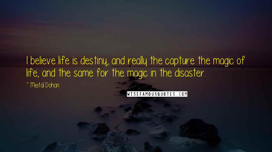 Meital Dohan Quotes: I believe life is destiny, and really the capture the magic of life, and the same for the magic in the disaster.