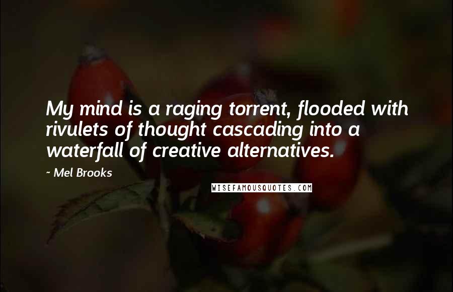 Mel Brooks Quotes: My mind is a raging torrent, flooded with rivulets of thought cascading into a waterfall of creative alternatives.
