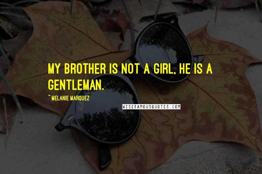 Melanie Marquez Quotes: My brother is not a girl, he is a gentleman.