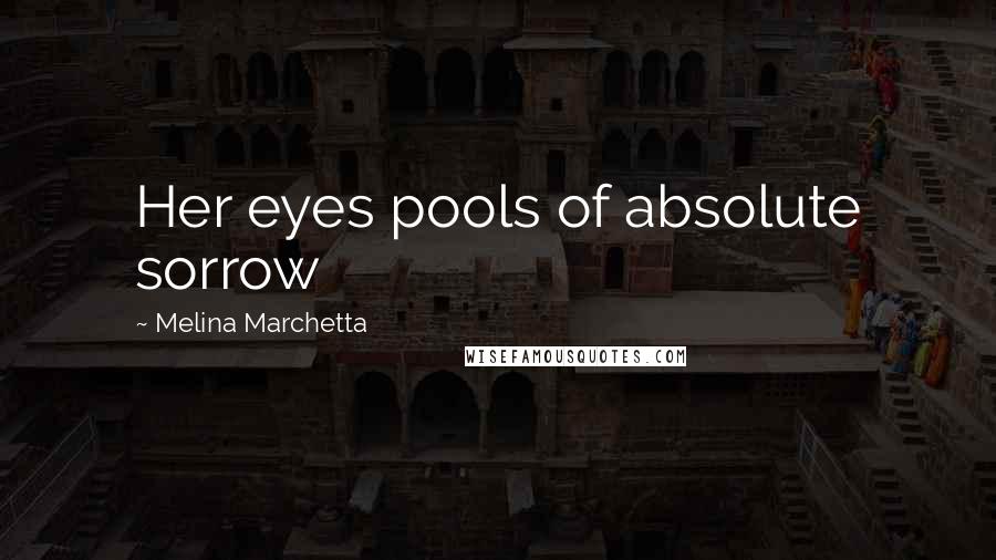 Melina Marchetta Quotes: Her eyes pools of absolute sorrow