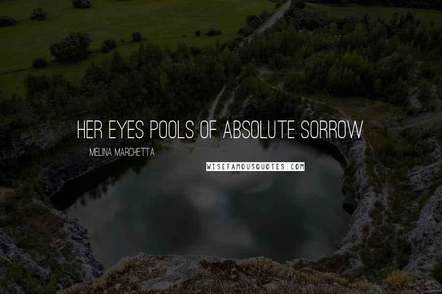 Melina Marchetta Quotes: Her eyes pools of absolute sorrow