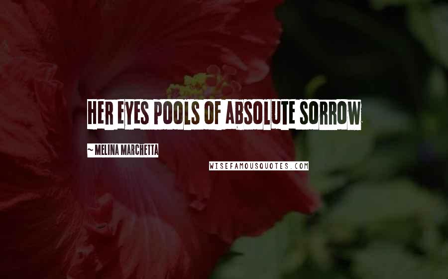 Melina Marchetta Quotes: Her eyes pools of absolute sorrow