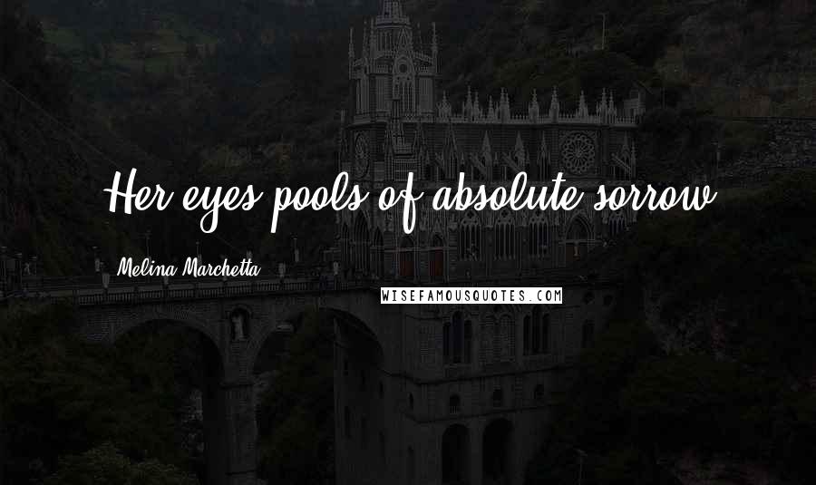 Melina Marchetta Quotes: Her eyes pools of absolute sorrow