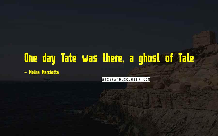 Melina Marchetta Quotes: One day Tate was there, a ghost of Tate