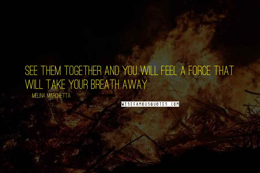 Melina Marchetta Quotes: See them together and you will feel a force that will take your breath away.