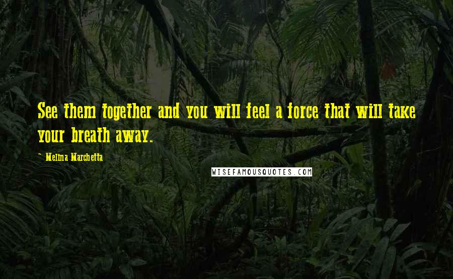 Melina Marchetta Quotes: See them together and you will feel a force that will take your breath away.