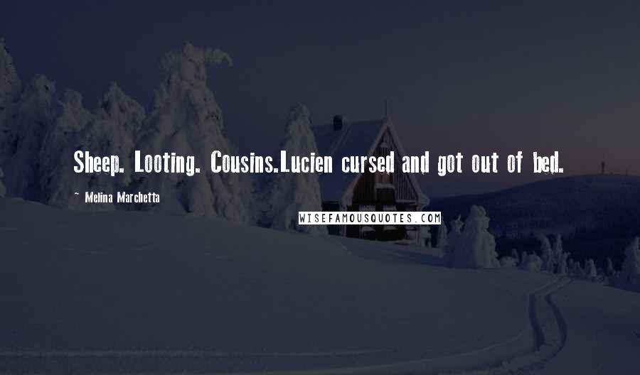 Melina Marchetta Quotes: Sheep. Looting. Cousins.Lucien cursed and got out of bed.