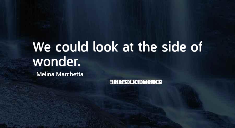 Melina Marchetta Quotes: We could look at the side of wonder.