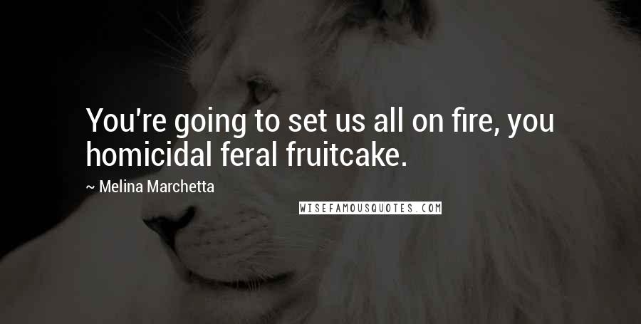 Melina Marchetta Quotes: You're going to set us all on fire, you homicidal feral fruitcake.