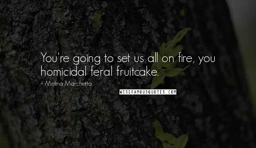 Melina Marchetta Quotes: You're going to set us all on fire, you homicidal feral fruitcake.