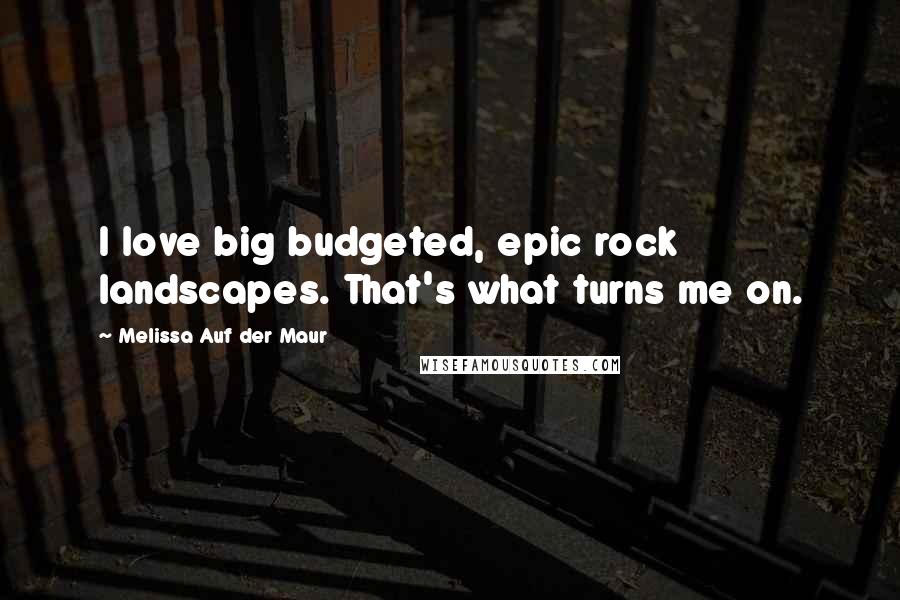 Melissa Auf Der Maur Quotes: I love big budgeted, epic rock landscapes. That's what turns me on.