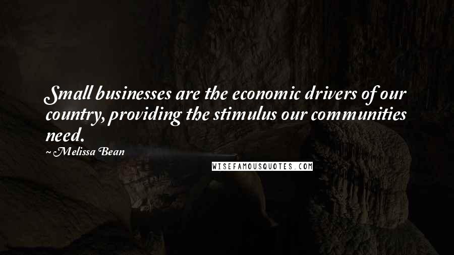 Melissa Bean Quotes: Small businesses are the economic drivers of our country, providing the stimulus our communities need.