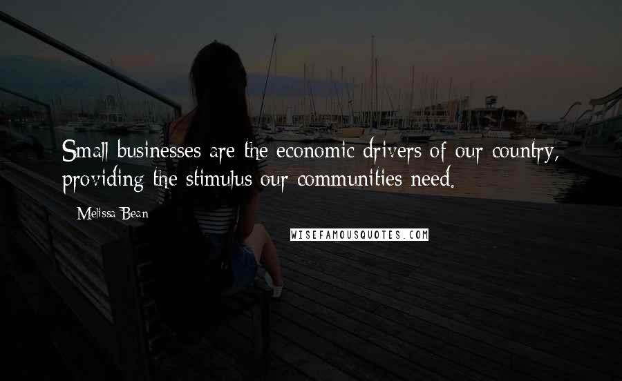 Melissa Bean Quotes: Small businesses are the economic drivers of our country, providing the stimulus our communities need.