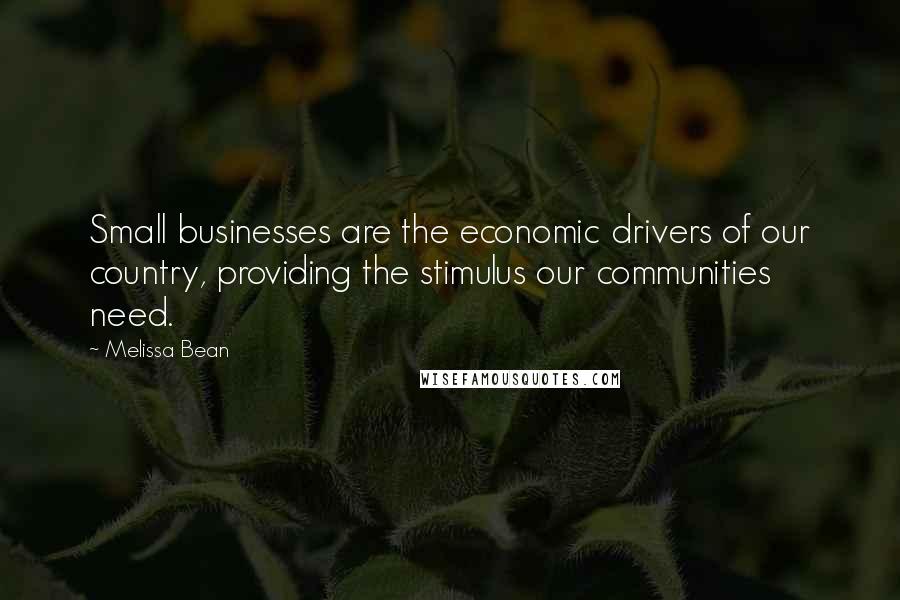 Melissa Bean Quotes: Small businesses are the economic drivers of our country, providing the stimulus our communities need.