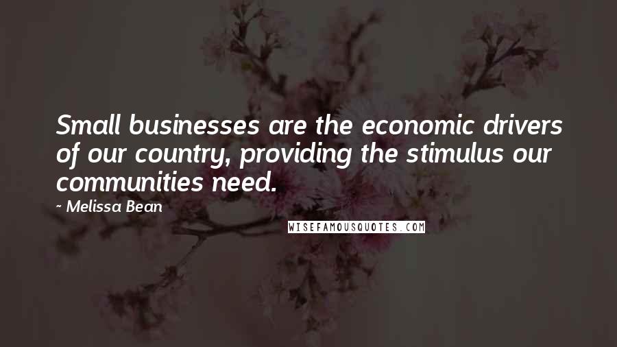 Melissa Bean Quotes: Small businesses are the economic drivers of our country, providing the stimulus our communities need.