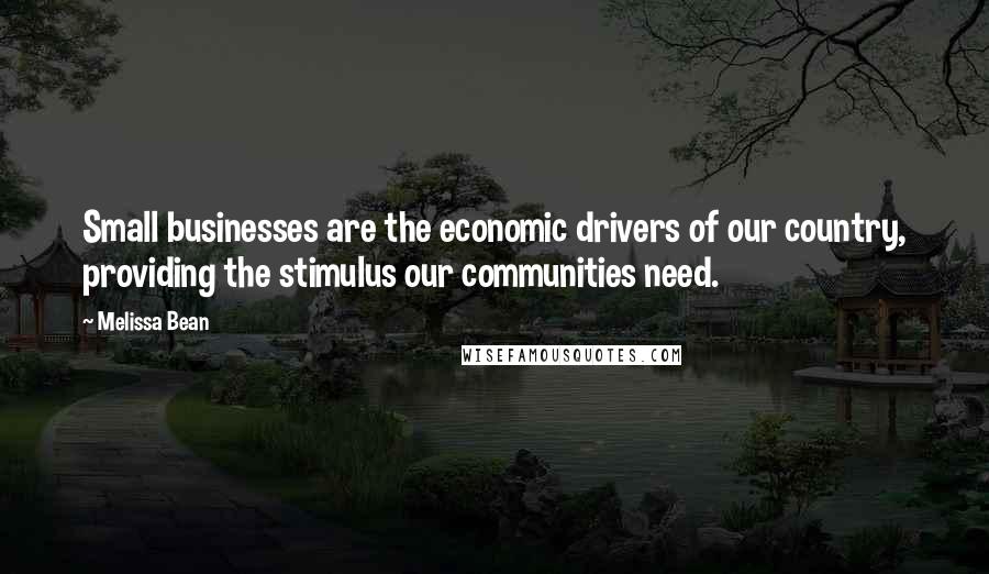 Melissa Bean Quotes: Small businesses are the economic drivers of our country, providing the stimulus our communities need.