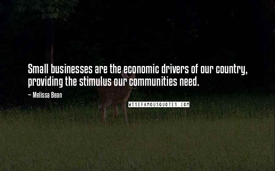 Melissa Bean Quotes: Small businesses are the economic drivers of our country, providing the stimulus our communities need.