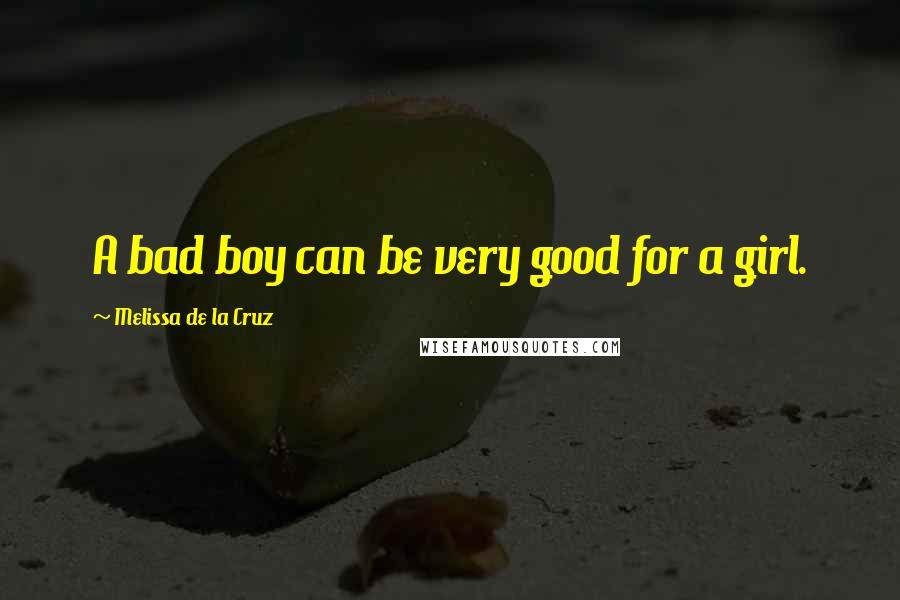 Melissa De La Cruz Quotes: A bad boy can be very good for a girl.