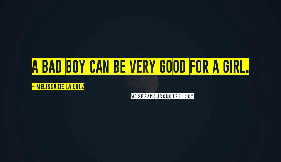 Melissa De La Cruz Quotes: A bad boy can be very good for a girl.